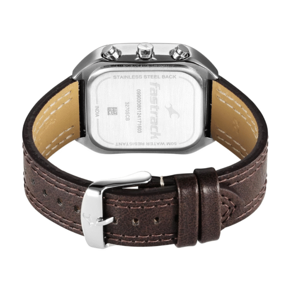 Fastrack Fleek Quartz Multifunction Green Dial Leather Strap Watch For Guys - Image 4