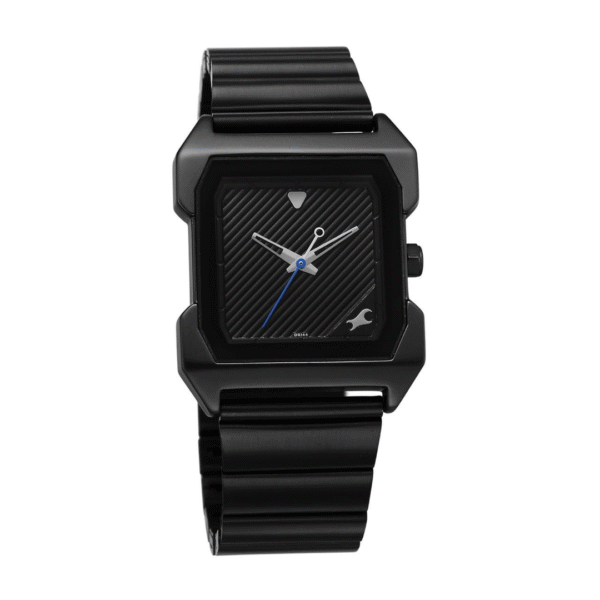 Fastrack Pulse Quartz Analog Black Dial Black Stainless steel Strap Watch for Guys - Image 2