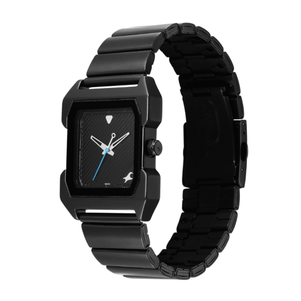 Fastrack Pulse Quartz Analog Black Dial Black Stainless steel Strap Watch for Guys - Image 3
