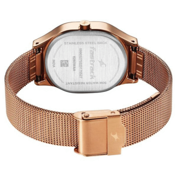 Fastrack Snob X Rose Gold Dial Stainless Steel Strap Watch for Girls - Image 4