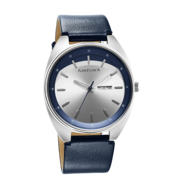 Fastrack Snob X Silver Dial Leather Strap Watch for Guys - Image 2