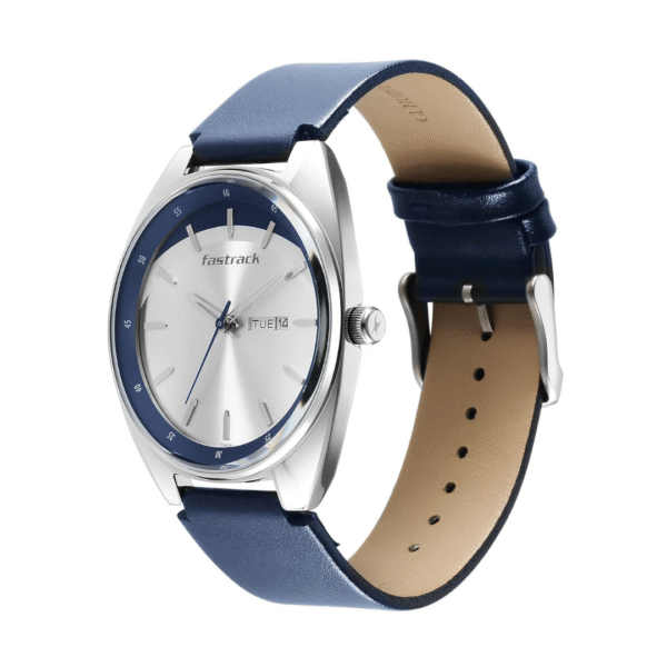 Fastrack Snob X Silver Dial Leather Strap Watch for Guys - Image 3