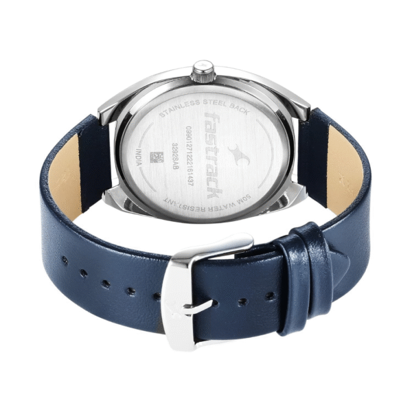 Fastrack Snob X Silver Dial Leather Strap Watch for Guys - Image 5