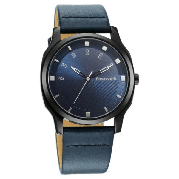 Fastrack Stunners Quartz Analog Blue Dial Leather Strap Watch for Guys - Image 2