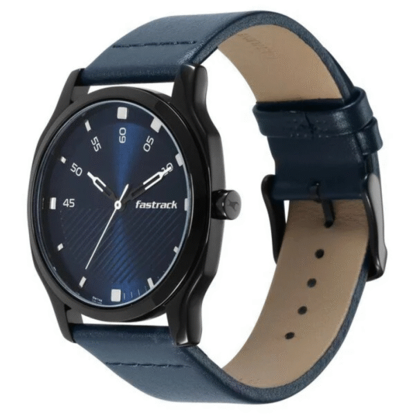 Fastrack Stunners Quartz Analog Blue Dial Leather Strap Watch for Guys - Image 3