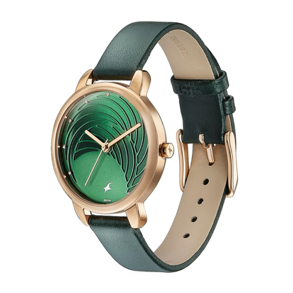 Fastrack Stunnerse Quartz Multifunction Green Dial Leather Strap Watch for Girls - Image 3