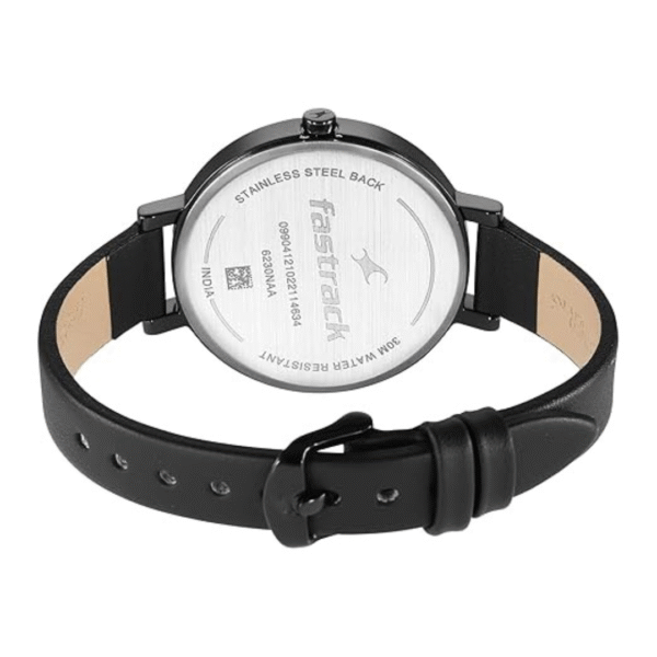 Fastrack Style Up Black Dial Leather Strap Watch for Girls - Image 5
