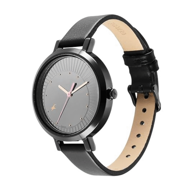Fastrack Style Up Black Dial Leather Strap Watch for Girls - Image 4