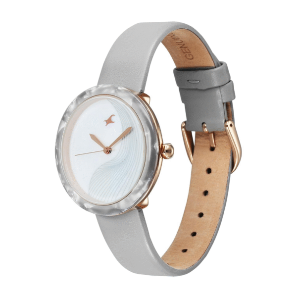 Fastrack Younique Quartz Analog Mother Of Pearl Dial LeatherStrap Watch For Girls - Image 3