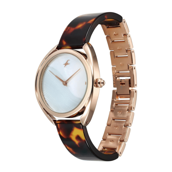 Fastrack Younique Quartz Analog Mother Of Pearl Dial Acetate And Metal Strap Watch For Girls - Image 3