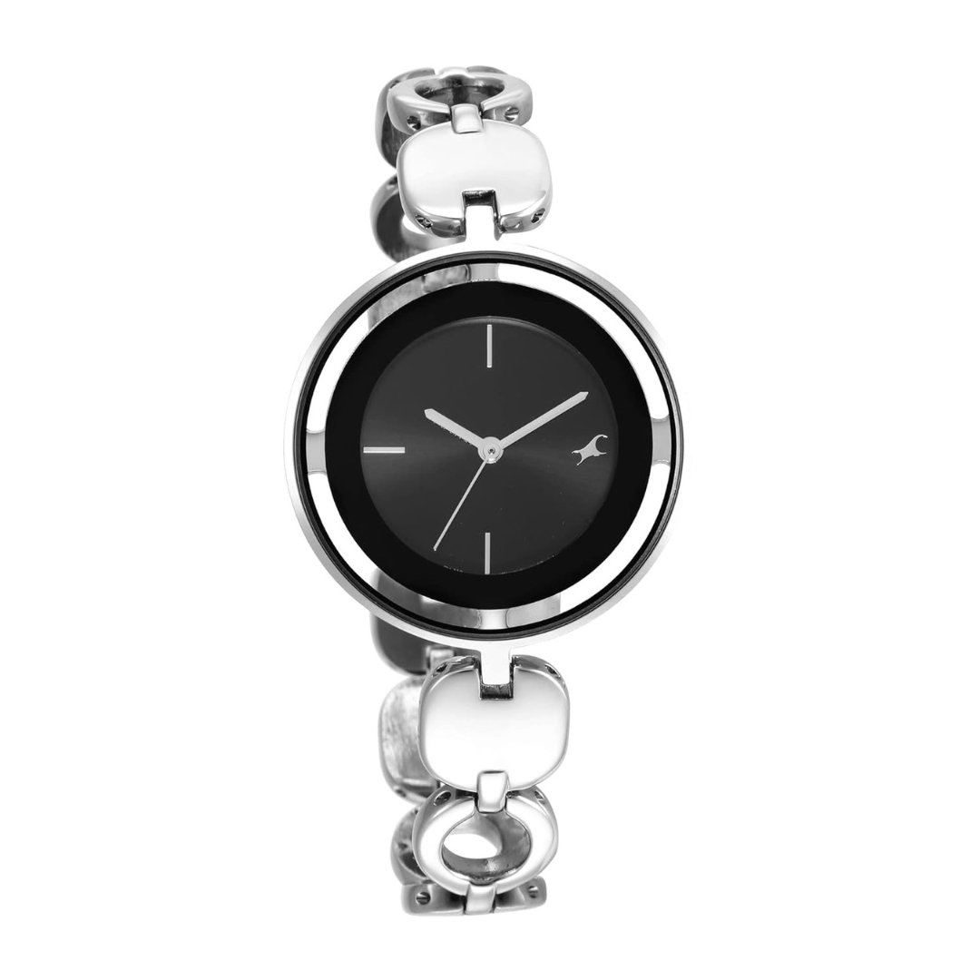 Glitch Silver Dial Silver Brass Strap Watch