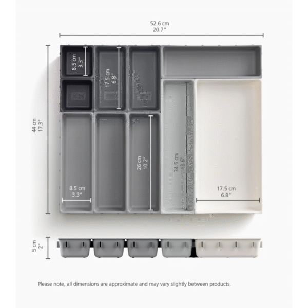 Joseph Joseph Blox 10pc Drawer Organiser Set (Grey) - Image 5