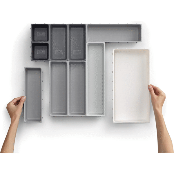 Joseph Joseph Blox 10pc Drawer Organiser Set (Grey) - Image 2