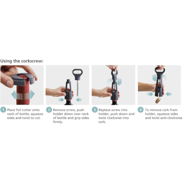 Joseph Joseph Duo 3-in-1 Corkscrew (Grey) - Image 5