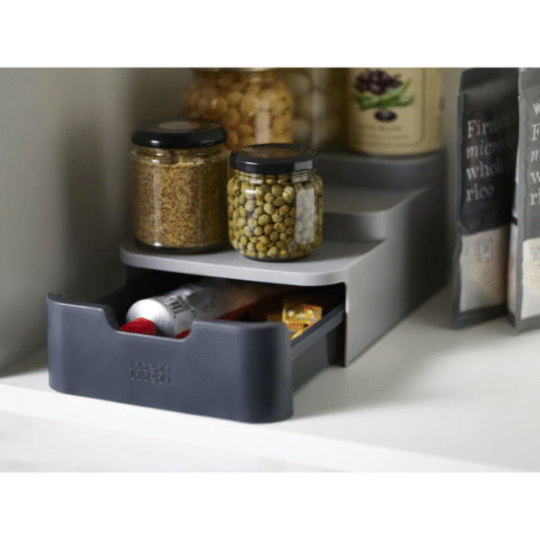 Joseph Joseph Duo Compact Tiered Cupboard Organiser - Grey - Image 3