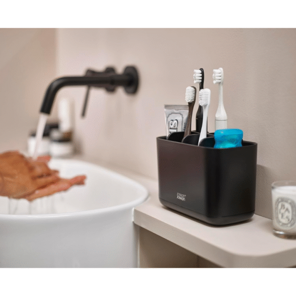 Joseph Joseph EasyStore Large Toothbrush Caddy (Black) - Image 4