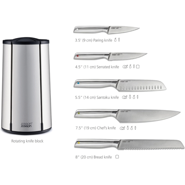 Joseph Joseph Elevate Steel Knives Carousel 5-pc Set - Image 3