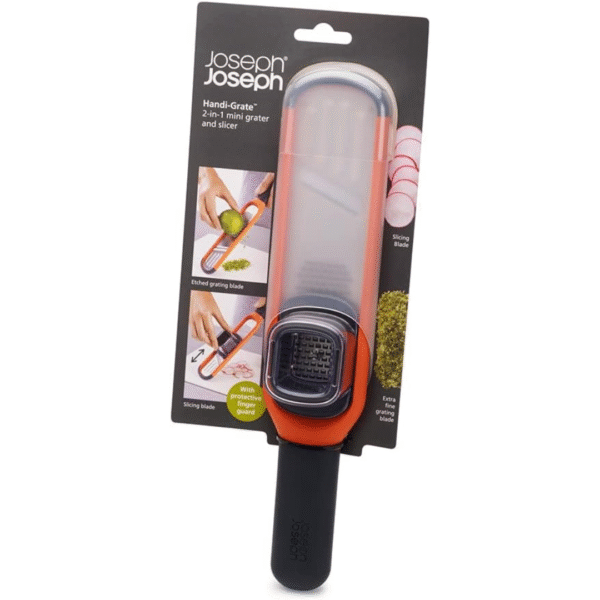 Joseph Joseph Handi-Grate 2-in-1 Mini Grater and Slicer - Orange - Image 2