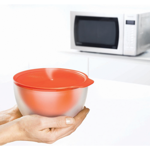Joseph Joseph M-Cuisine Cool-Touch Microwave Bowl - Stone/Orange - Image 3