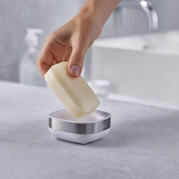 Joseph Joseph Slim Steel Soap Dish - White - Image 3