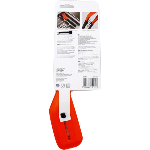 Joseph Joseph Turner Tongs - Black/ Red/Orange - Image 2