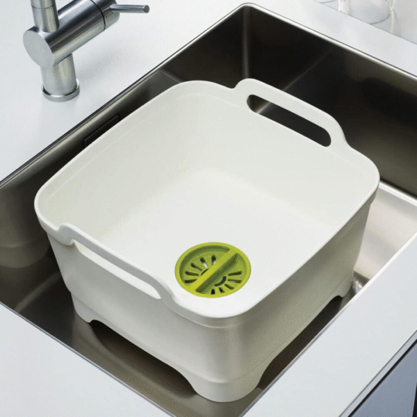 Joseph Joseph Wash&Drain Bowl (White/Green) - Image 3