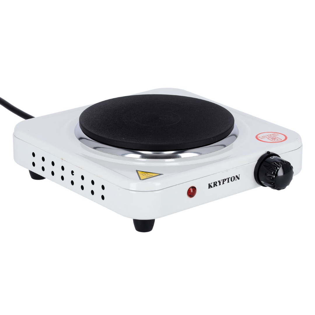 Krypton Electric Hotplate Single Solid Plate, 155mm, 1000W, White Finish - Image 3