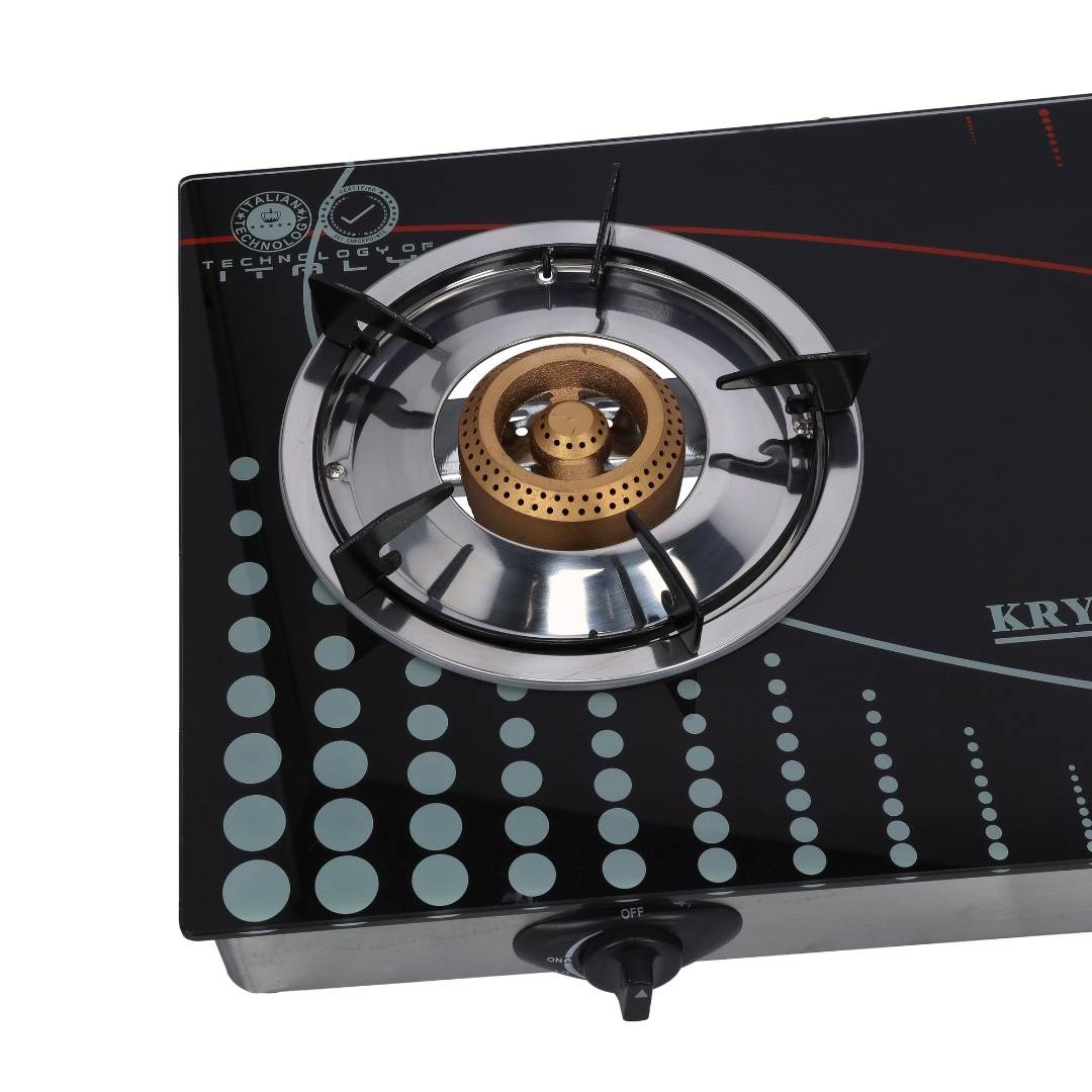 Krypton Stainless Steel Double Burner Gas Cooker Black Finish - Image 4