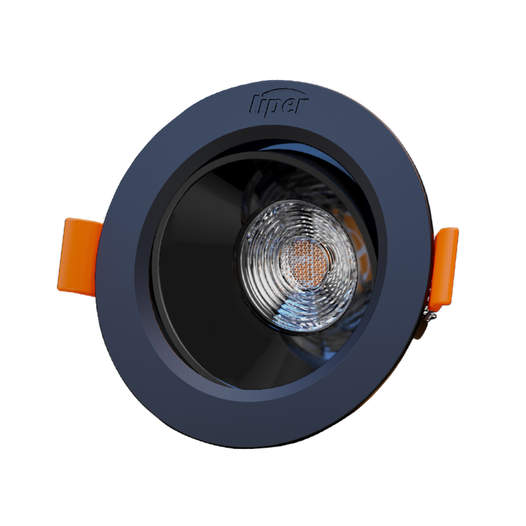 Liper 5W Recessed LED Downlight D88mm 3CCT Adjustable Black Finish