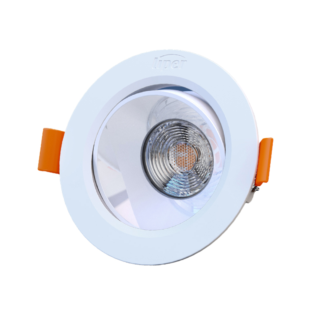 Liper 5W Recessed LED Downlight D88mm 3CCT Adjustable White Finish