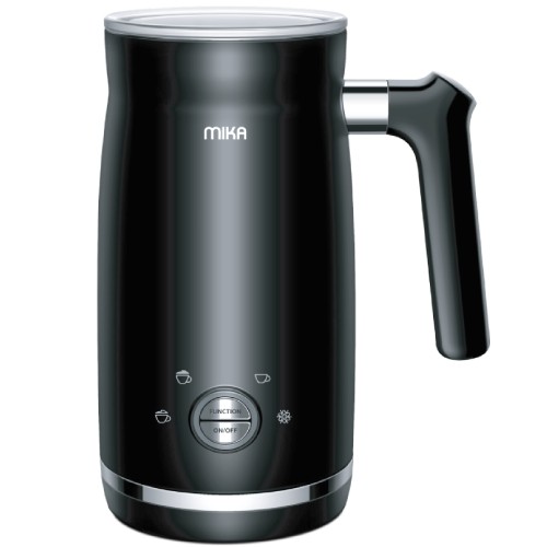 MIKA Milk Frother & Warmer, 360º Cordless, Black with SS Trim MMF1002BS