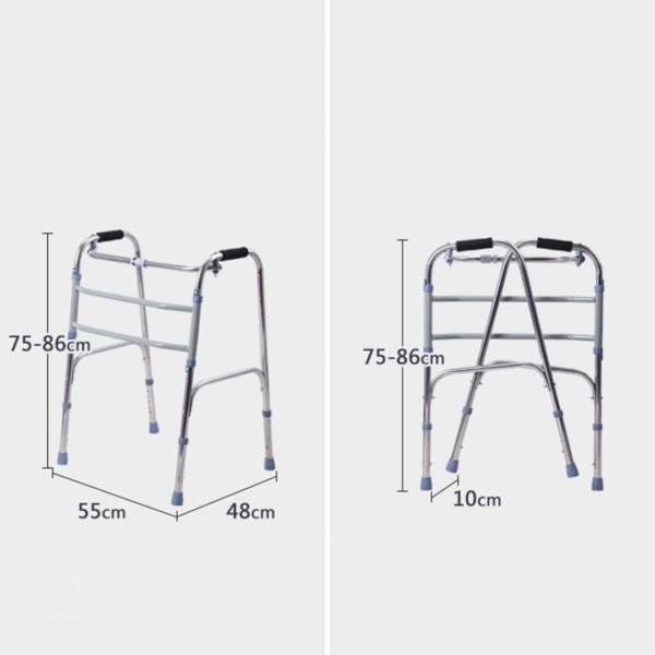 Mobi-Aid Walker frame Without Wheels Height Adjustable and Foldable - Image 5