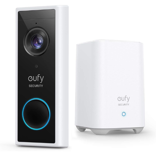 EUFY VIDEO DOORBELL 2K BATTERY-POWERED BLACK+WHITE T82101W1