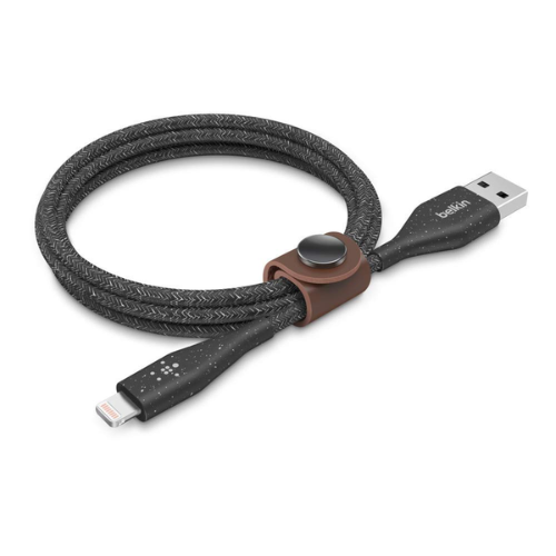 BELKIN CABLE DURATEK PLUS LIGHTNING to USB-A WITH STRAP 1m - BLACK F8J236BT04-BLK