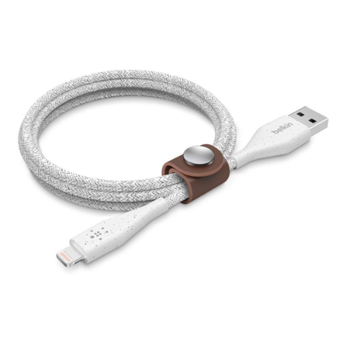 BELKIN CABLE DURATEK PLUS LIGHTNING to USB-A WITH STRAP 1m - WHITE F8J236BT04-WHT