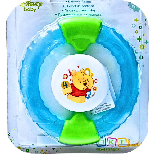 Disney Winnie the Pooh Water filled Rattle Teether 3M+ Blue