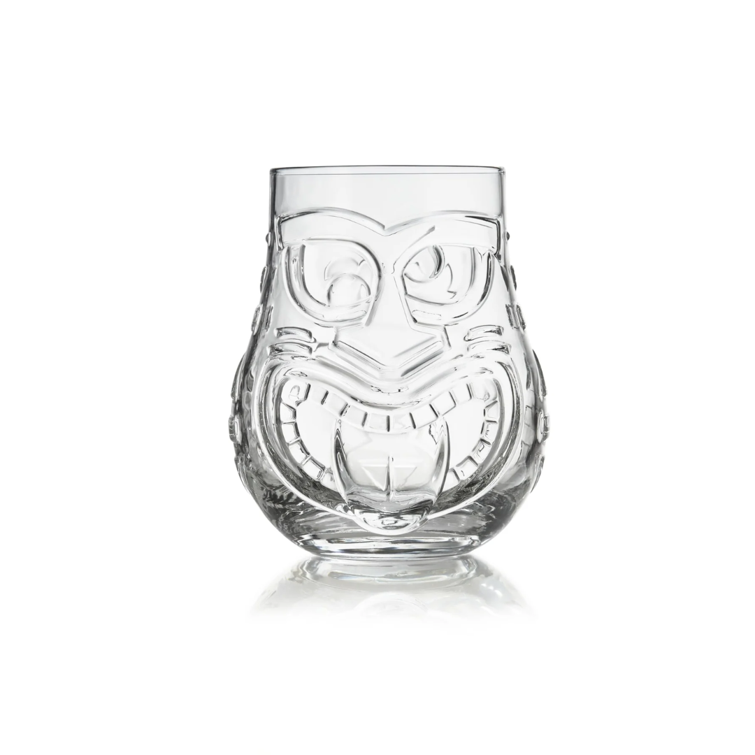Onis Tiki Split Faces Glass Tumbler Set of 6 - 47cl