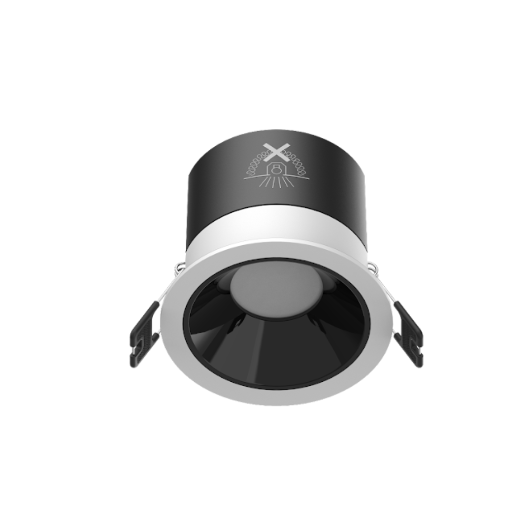 Opple BY Series Round Recessed LED Downlight 7W Warm White 3500K 75mm Black