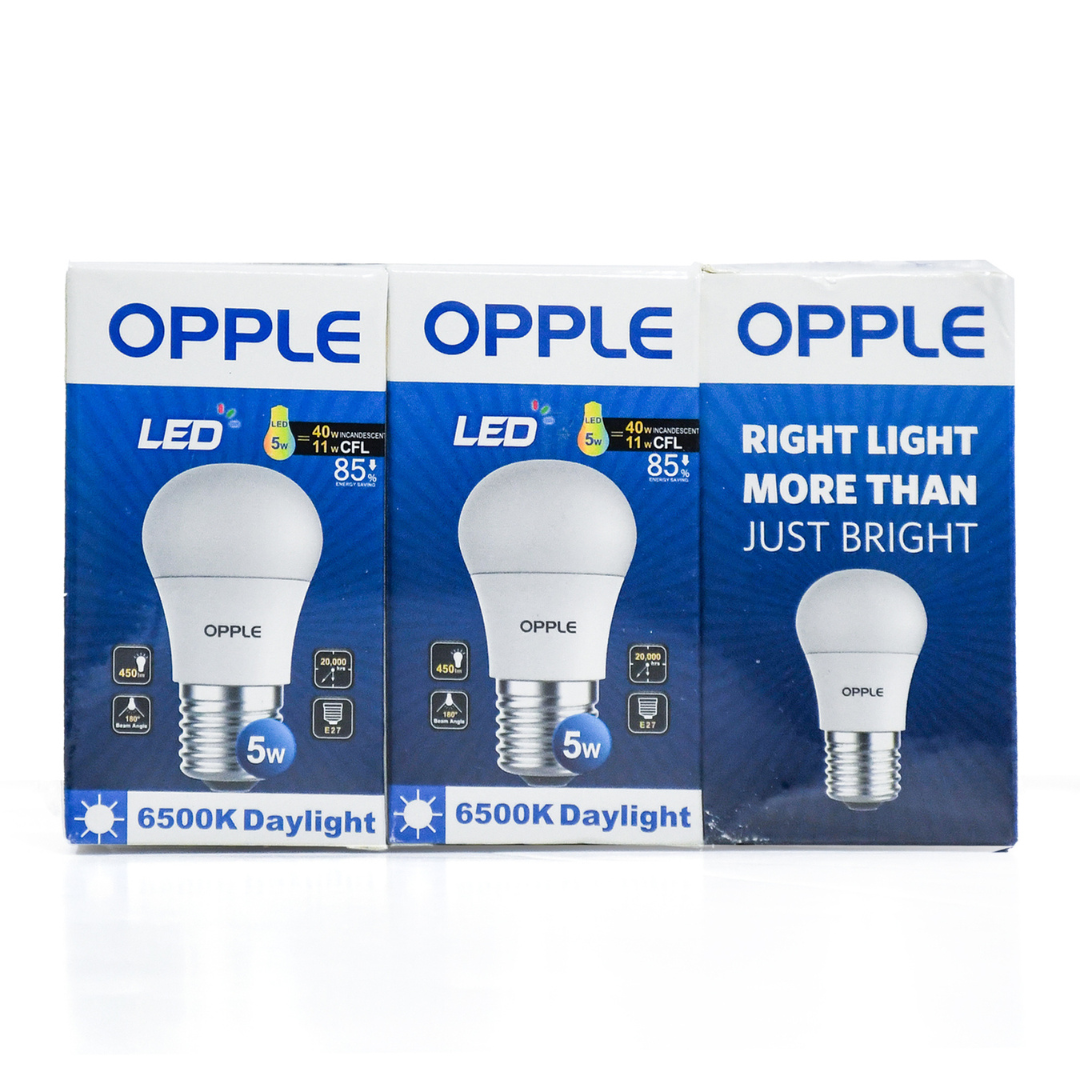 Opple E1 A55 LED Bulb – 5W Daylight (6500K), E27 Base – V7 Series