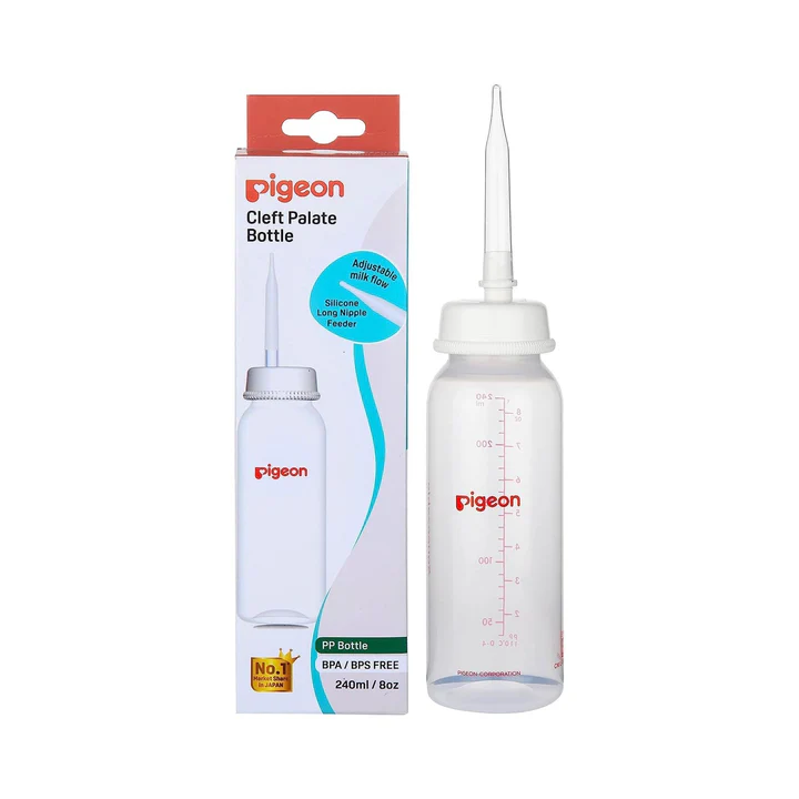 Pigeon Cleft Palate BabyFeeding Bottle for New Born Feeder with Silicone Long Nipple | BPA Free | BPS Free  Adjustable Milk Flow |240 ml - Image 2