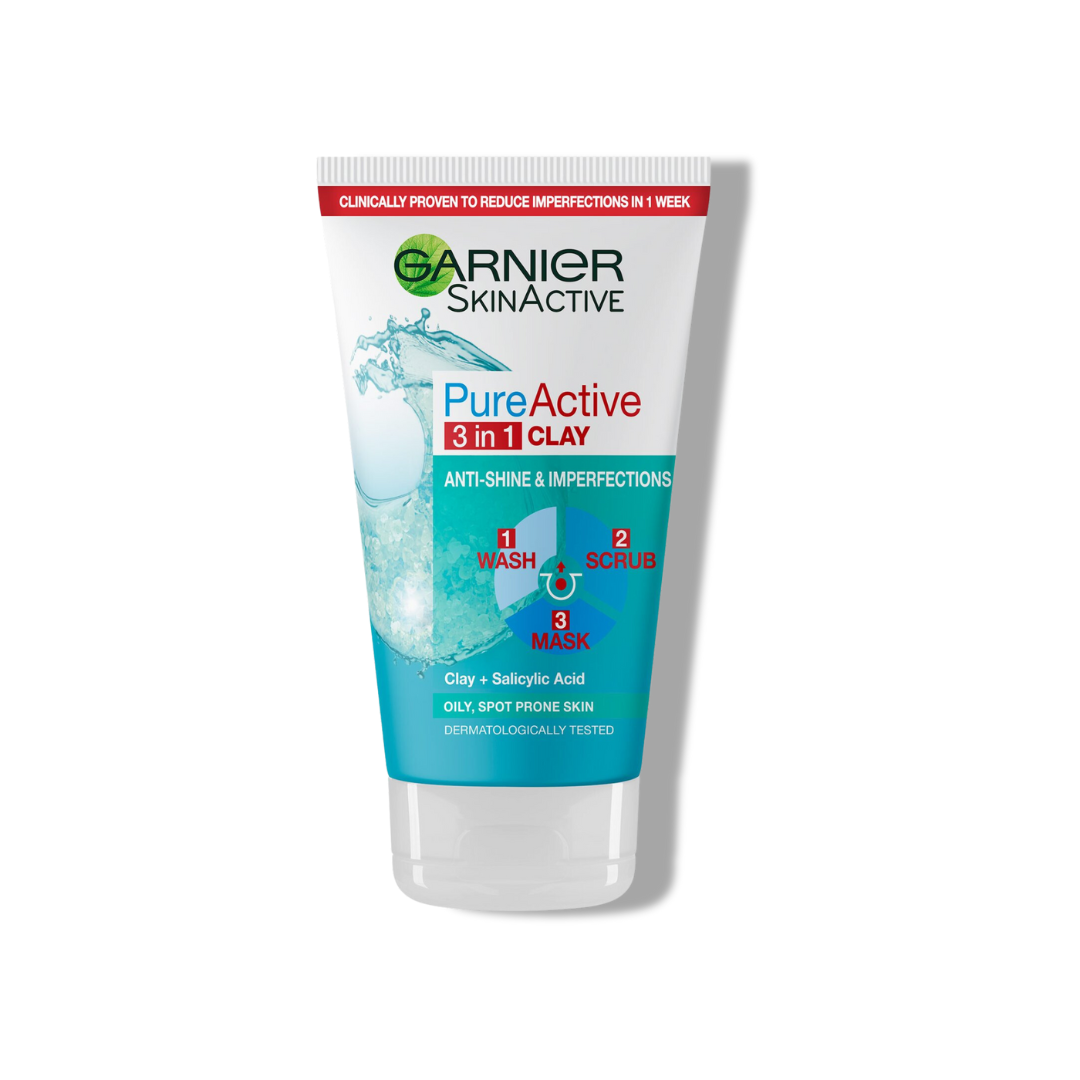 Garnier Pure Active 3-In-1 Wash, Scrub and Mask 150ml