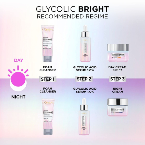 L’oreal Glycolic Bright Face Cleanser Foam 100ML - Image 4