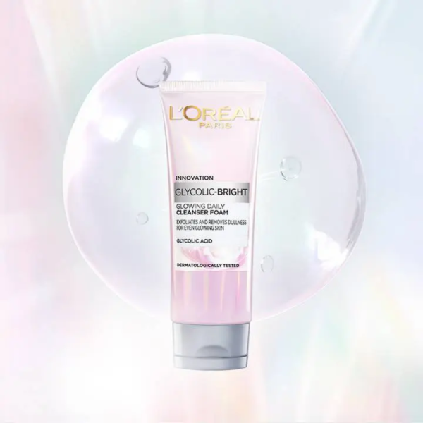 L’oreal Glycolic Bright Face Cleanser Foam 100ML - Image 2