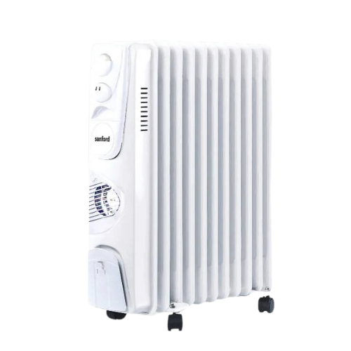 Sanford 2900W 13-Fin Oil Filled Radiator Heater with Turbo Fan White SF1212OH