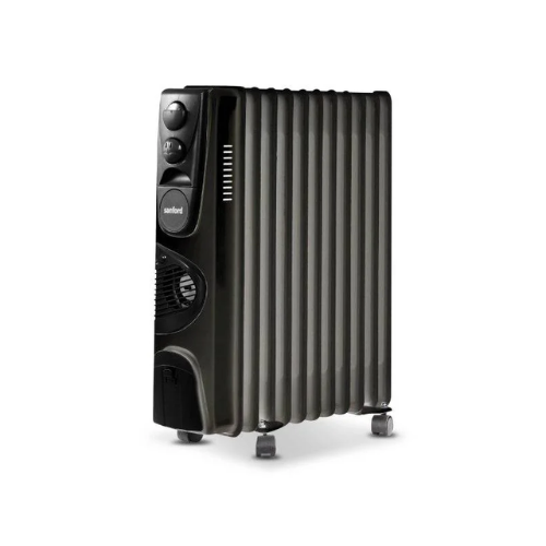 Sanford 2400W 11-Fin Oil Filled Radiator Heater with Turbo Fan Black SF12110H
