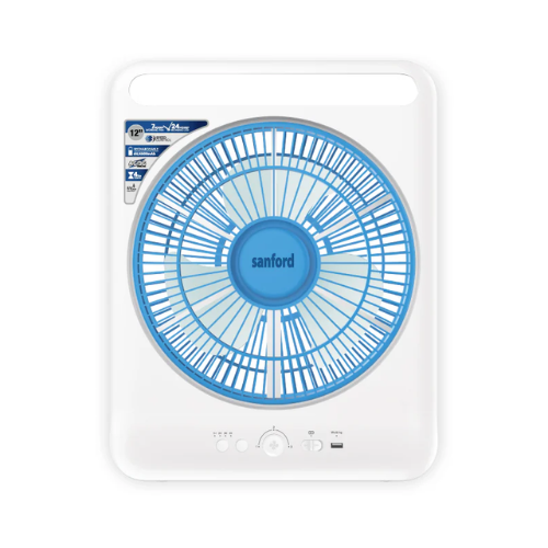 Sanford 12” Rechargeable Box Fan with LED Light SF919BFN  BS