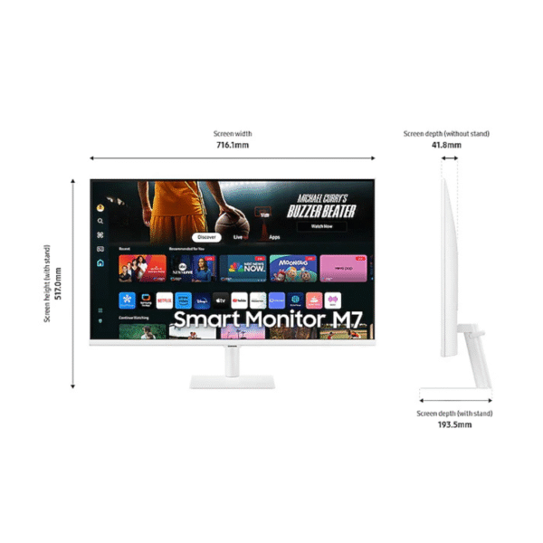 Samsung M7 2024 Smart Monitor32" VA 4K UHD M70D Smart Screen - Image 3