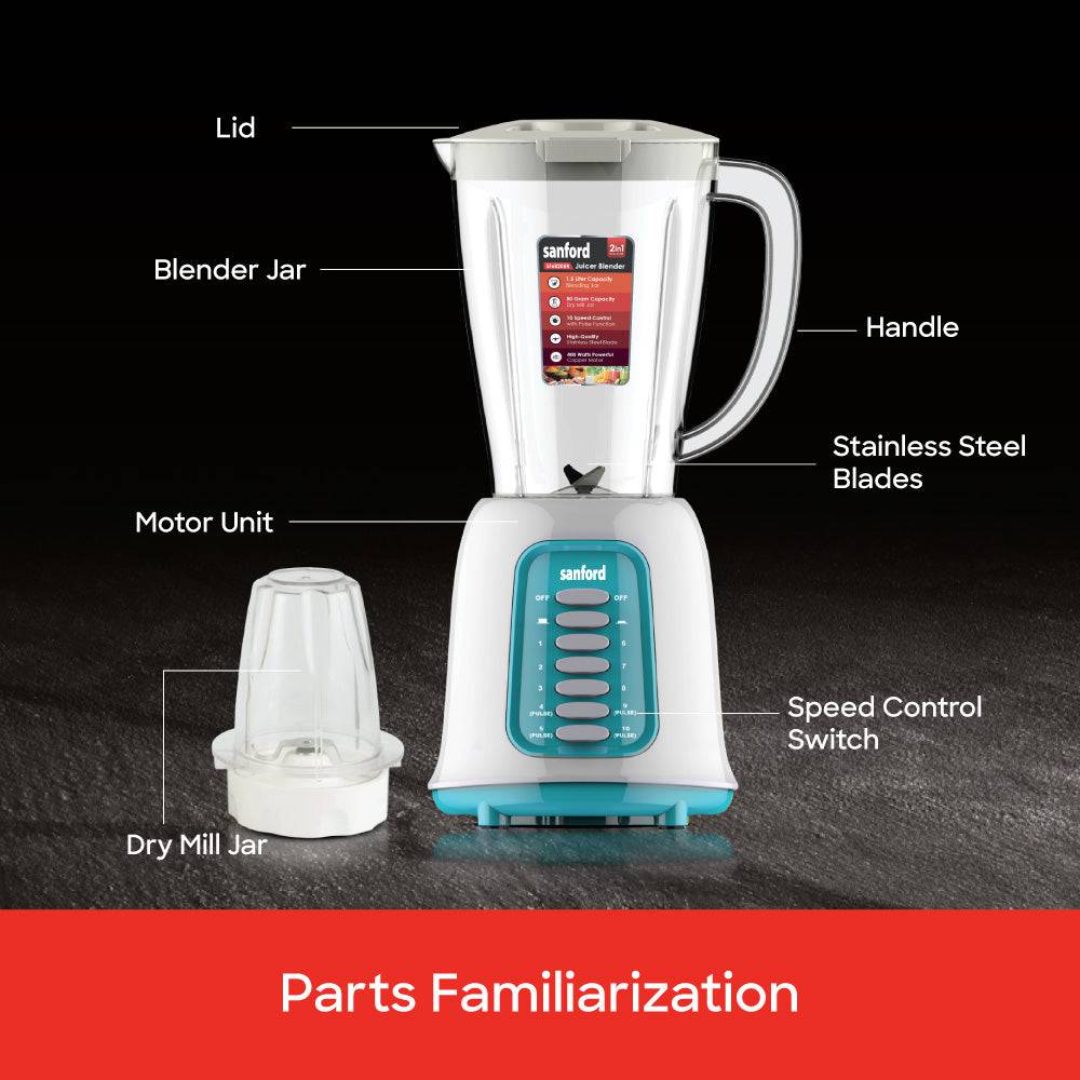 Sanford 2-in-1 Blender with Mill 400W 1.5L SF6820BR - Image 4