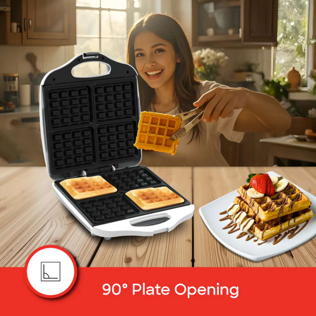 Sanford 4-Slice Waffle Maker with Non-Stick Plates & 1400W Thermostatic Control SF5780WM - Image 2
