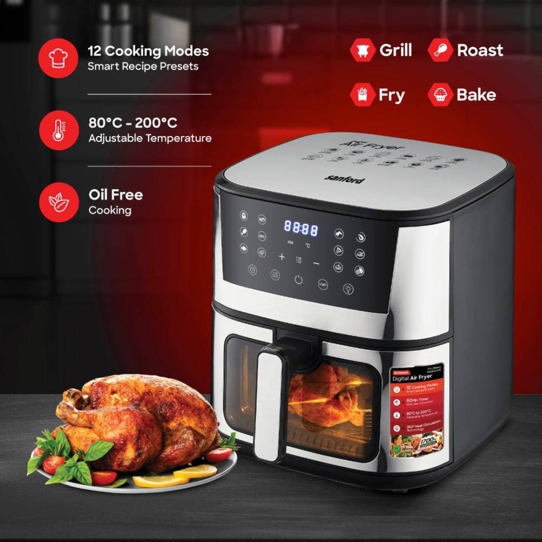 Sanford 7L Digital Air Fryer with 12 Presets and 360° Hot Air Circulation SF2454AF - Image 3